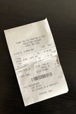 Receipt for travel expenses.