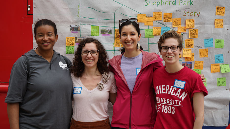 Public History Practicum students hold a Humanities Truck event in Shepherd Park