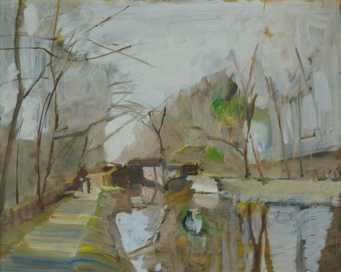 Jack Boul, C&O Canal II, 1972. Oil on canvas, 14.25 x 11.25 inches. Courtesy of the artist.