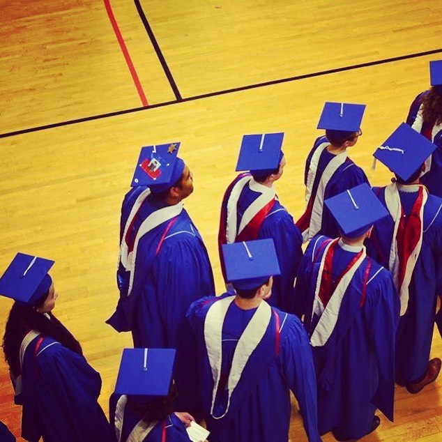 AU grad students at commencement ceremony