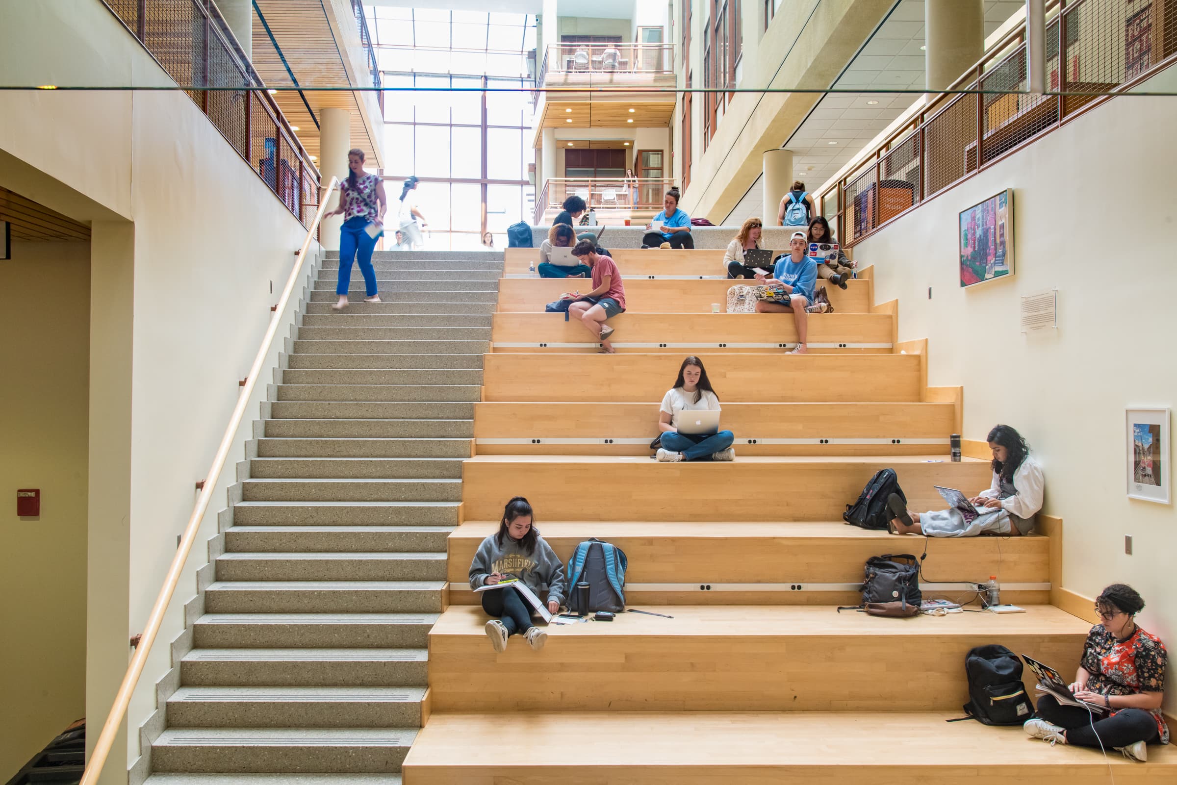 American University Students Studying on Campus