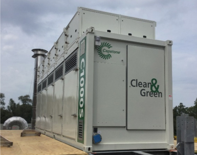 Newly installed gas turbine on campus