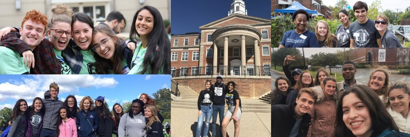 Multiple photos of groups of smiling CBRS students.