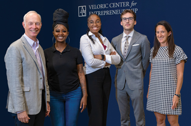 faculty and students at the Veloric Center for Entrepreneurship