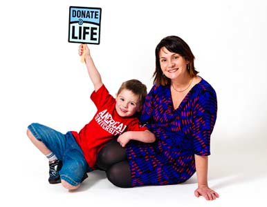 Sarah Gray and her son Callum