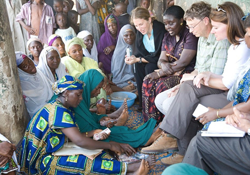 Bill Gates, Melinda Gates, and Sylvia Burwell.