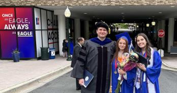 Prof. Alexander Zestos with recent graduates of AU's College of Arts and Sciences. Courtesy Alexander Zestos.