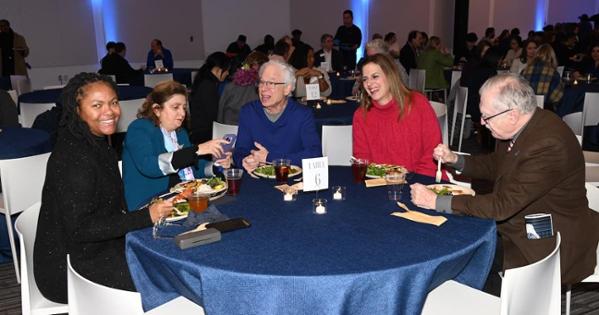 AU community members talk during the third Unity Meal. 