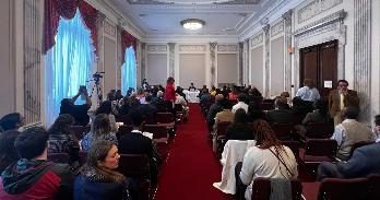 Participants from the AU hosted farm bill summit provide a briefing in the Russell Senate Office Building on May 2.