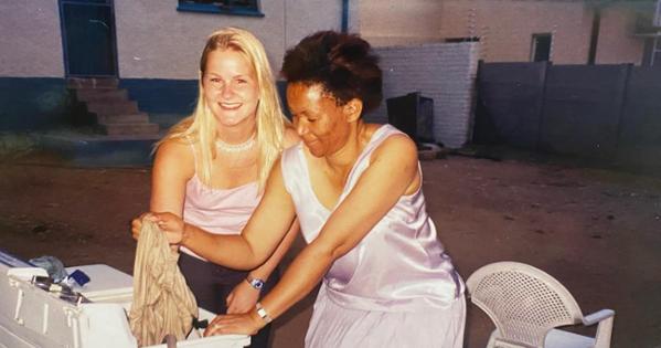 Back in 2003, Jennifer Gardner with her host mom in Namibia. Photo courtesy of Jennifer Gardner. 