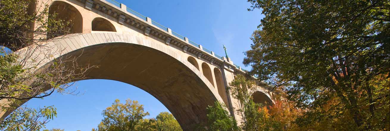 Francis Scott Key Bridge crossing Rock Creek Park