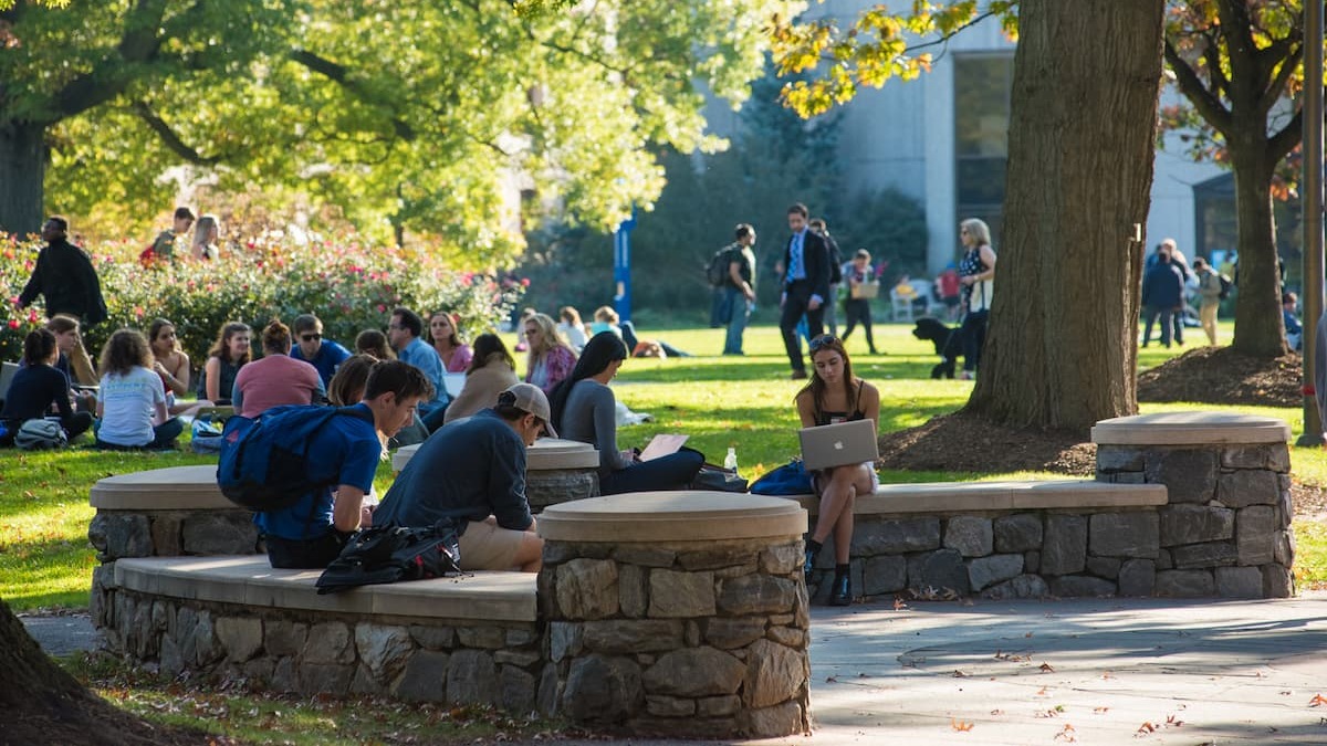 students on AU quad