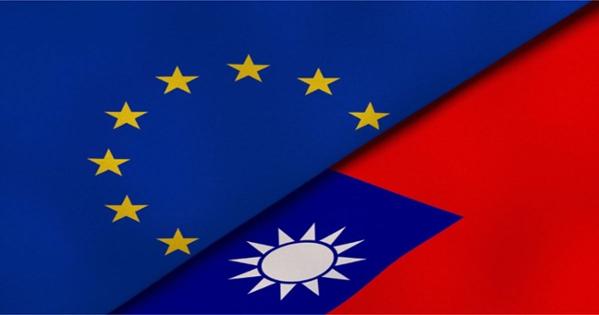 Flags of the European Union and Taiwan