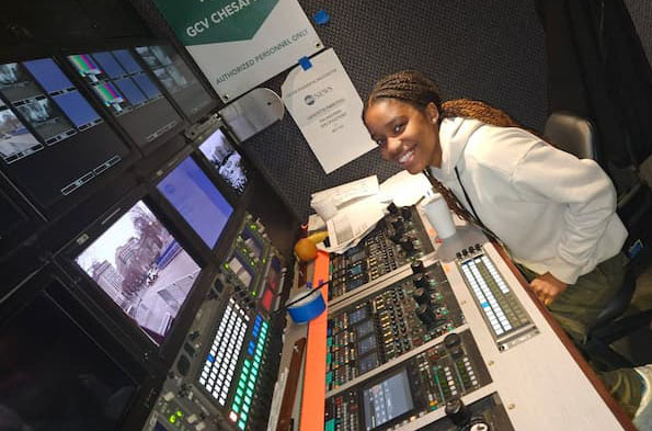 Kennedy Morgan in ABC News production truck