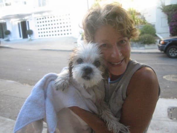 Patty with her senior dog, Frankie