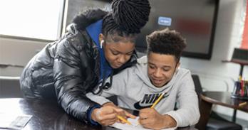 Maya Angelou School student being taught