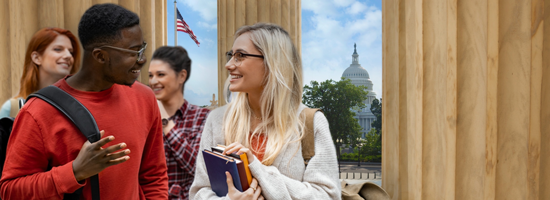 Public Affairs MPA and MPP students talking in Washington DC.