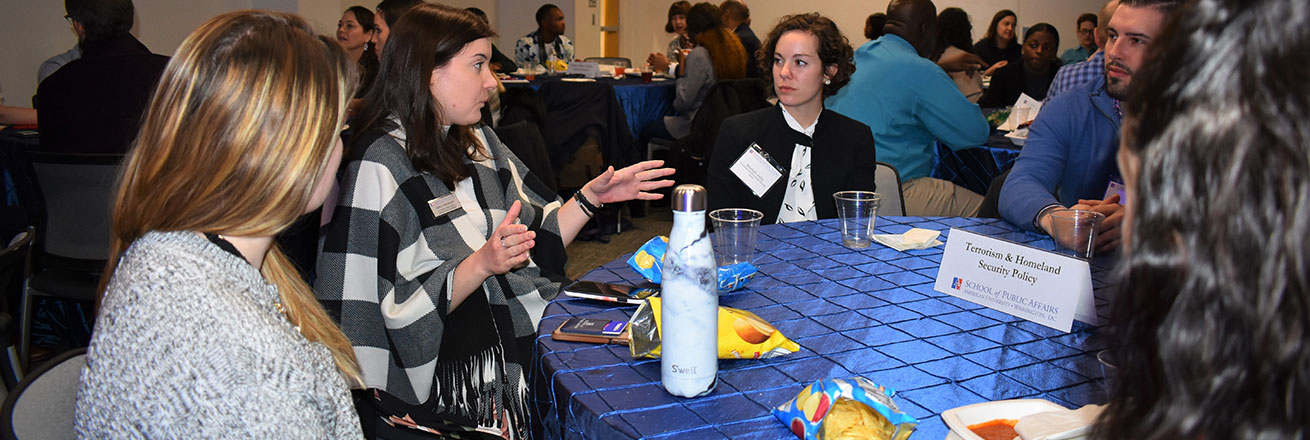 Terrorism and Homeland Security Policy students at orientation