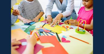 preschoolers doing arts and crafts