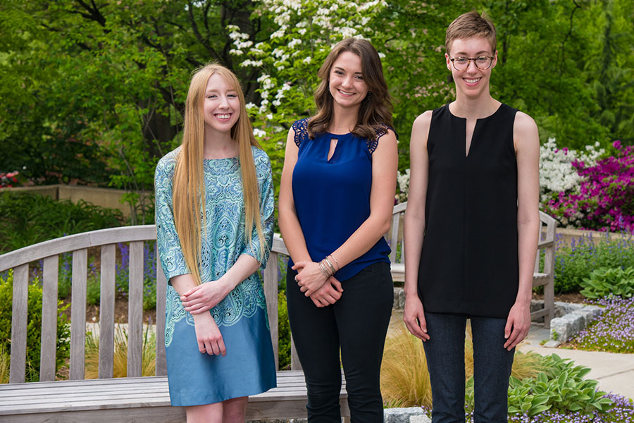 Academic Award Winners from left to right: Amanda Hodes, Irena Volkov, Casey Chiappetta