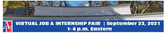 Virtual Job & Internship fair September 23, 2021 1-4 p.m. Eastern