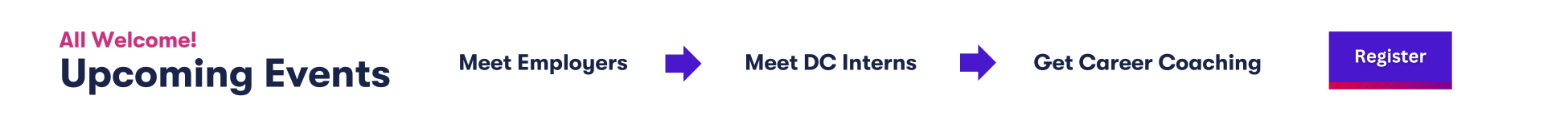 Upcoming Events: Meet Employers | Get Free Career Coaching | Meet DC Interns - All Welcome!