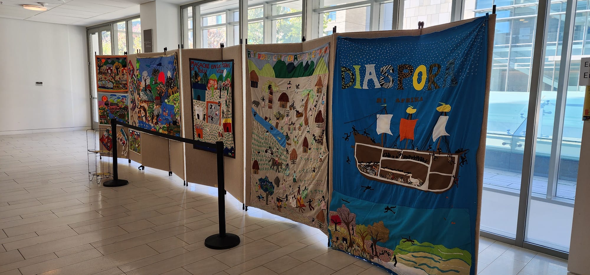 Exhibition of the work of the Quilters of Mampuján at the Washington College of Law