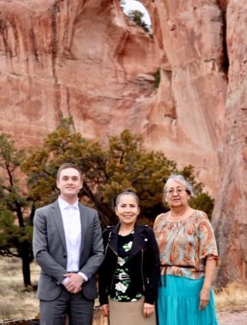 AUWCL student Nick Cross with Chief Justice Joann Jayne and Associate Justice Eleanor Shirley of the Navajo Nation Supreme Court